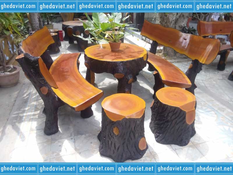 Sản xuất ghế đá giả gỗ