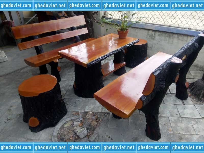 Cơ sở làm bàn ghế đá giả gỗ