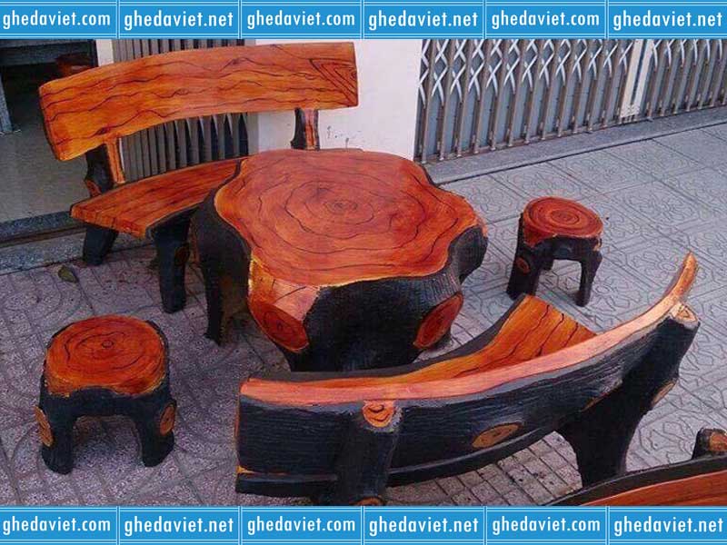 Cơ sở sản xuất bàn ghế đá giả gỗ GDGG-42