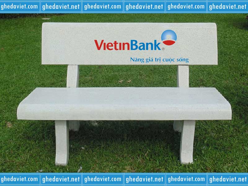 Ghế đá quảng cáo in logo ngân hàng Vietinbank GDQC-04