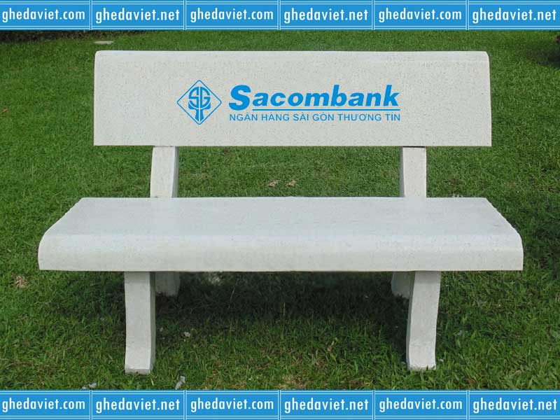 Ghế đá quảng cáo in logo ngân hàng Sacombank GDQC-02