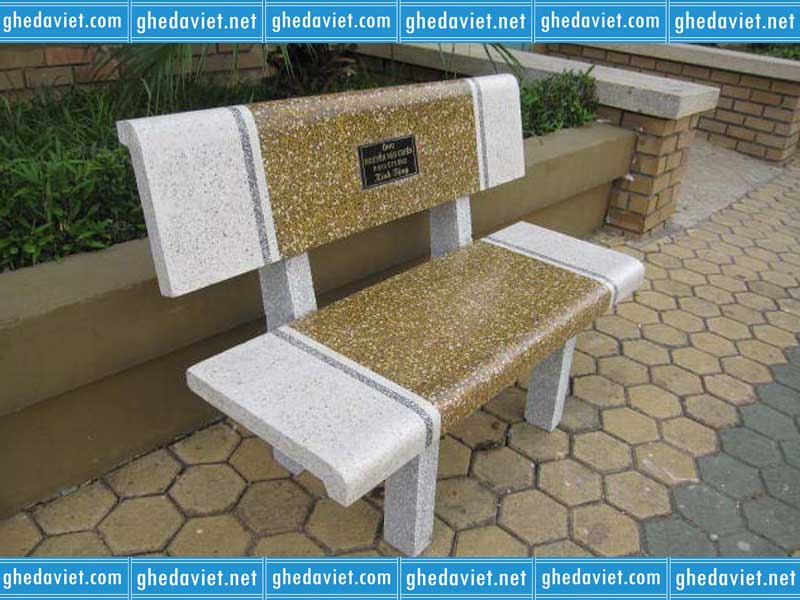 Ghế đá 2 màu trắng vàng GDM-41